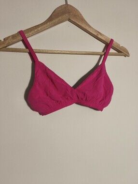 Huha Mineral Zinc Infused Triangle Bra Bralette sz S Pink Granola Lounge Natural